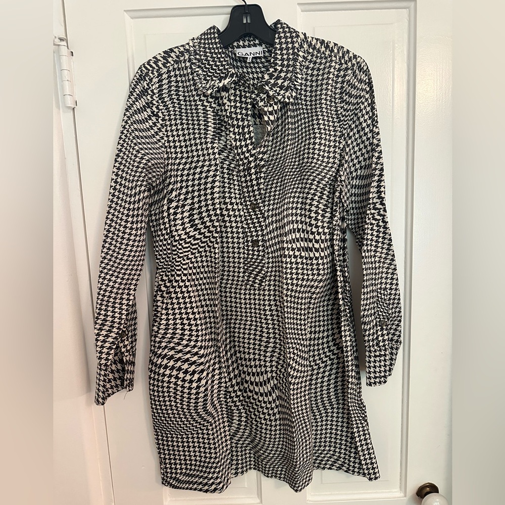 GANNI houndstooth shift dress size 42